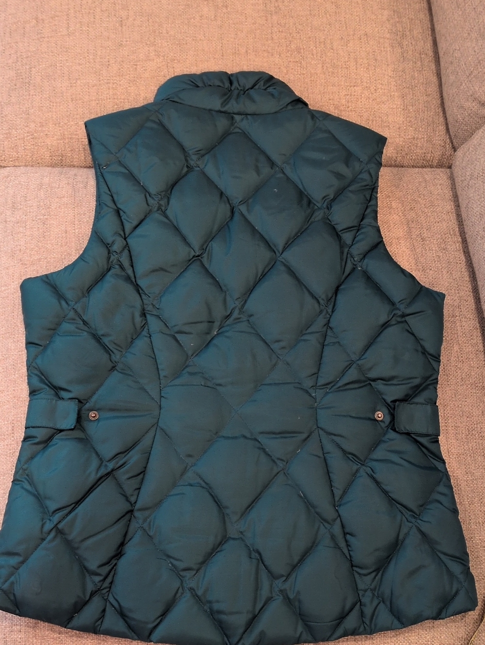 Eddie Bauer Teal Quilted Puffer Vest Premium Goose Down Medium - Picture 9 of 11